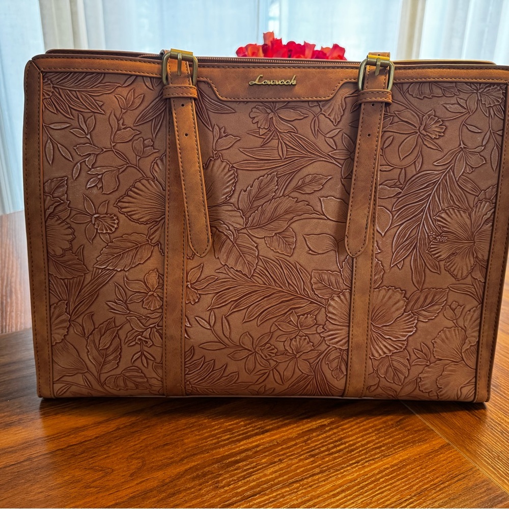 Laptop Bag Retro Embossed Brown